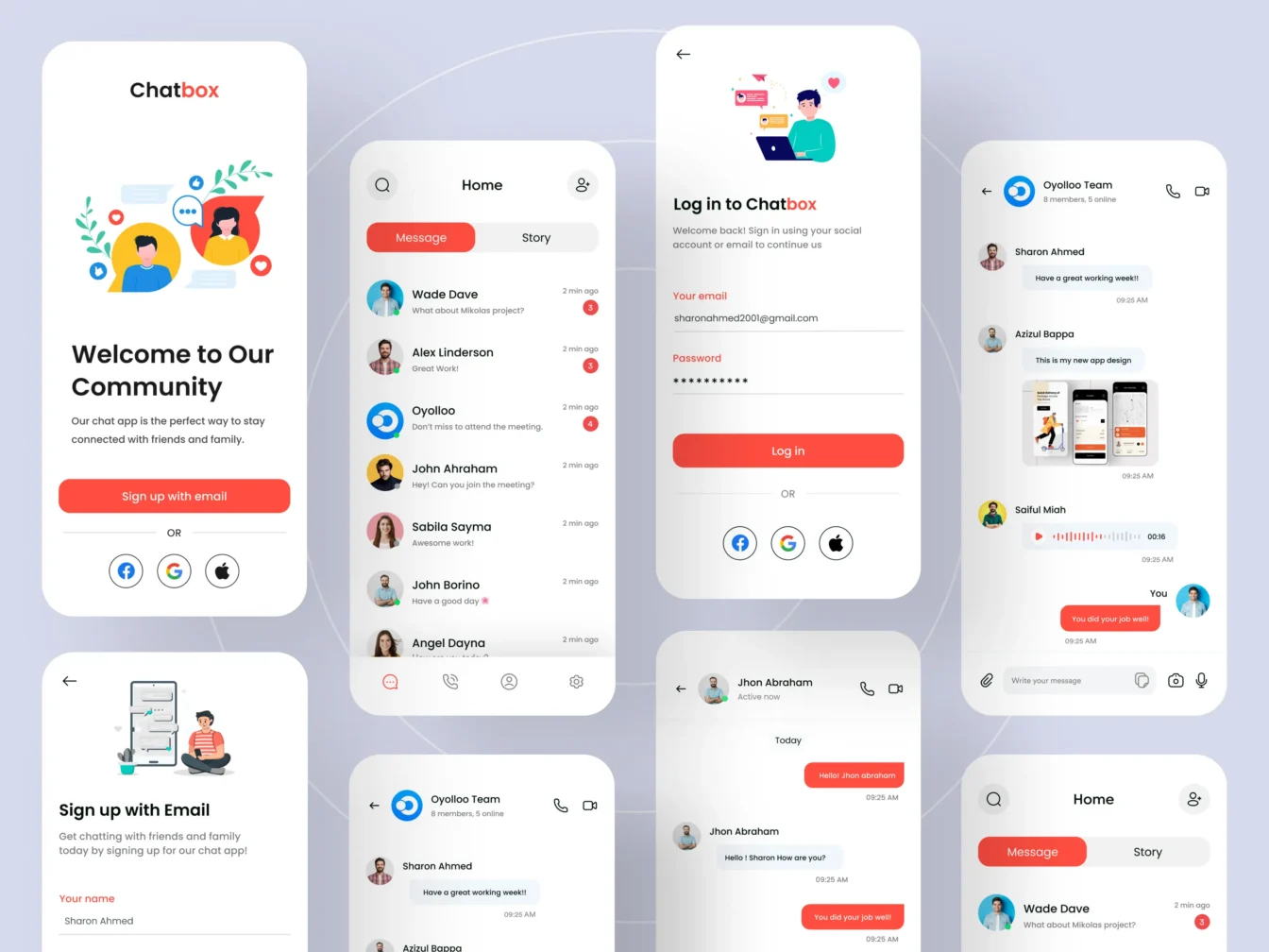 Online Chatting Mobile App Design